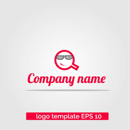 search boy logo with red color and minimalistのイラスト素材