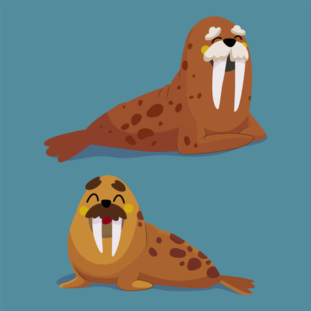 Sea Lion cute Cartoon Vector Illustrationのイラスト素材