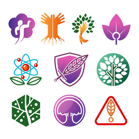 Collection Luxurious Nature floral ornament icon design template. elegant, beauty, spa, yoga, cosmetic product, modern vector illustrationのイラスト素材