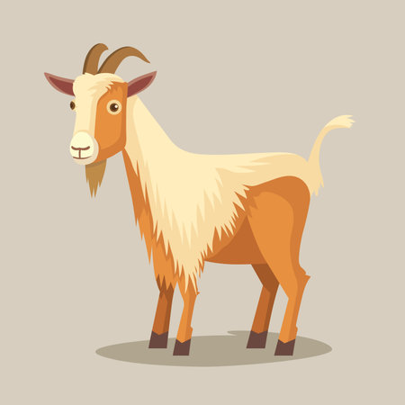 cartoon farm goat vector illustrationのイラスト素材