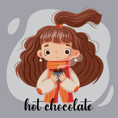 happy world chocolate day let's enjoy it with hot chocolateのイラスト素材