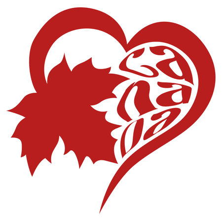canada day. i love canada maple leaf symbol of canadian independenceのイラスト素材