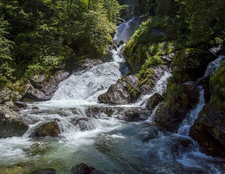 Bulgaria Rila Mountains 16 June 2016 Waterfall on several levelsのeditorial素材