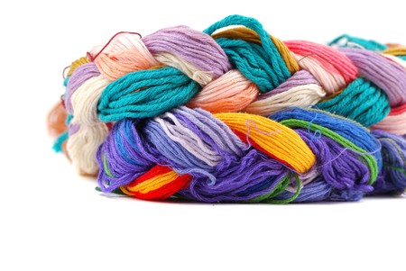 Plait of colour cotton threads for embroidery and needlework.の写真素材