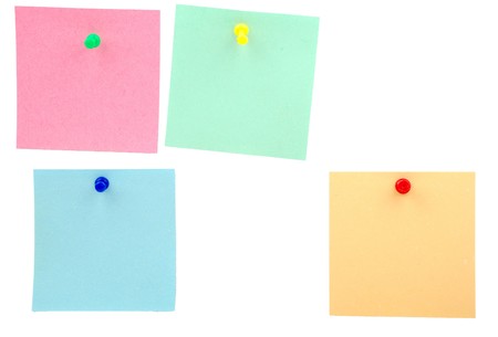 Sticker notes isolated on the white backgroundの写真素材