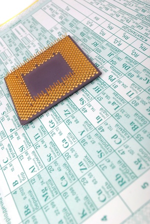 Periodic table of chemical elements with data about nuclear weightの写真素材