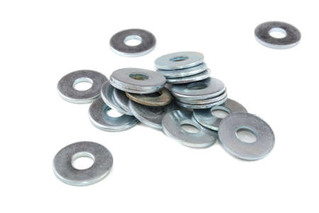 Metal washers for strengthening of mechanical connections at technical robotsの写真素材