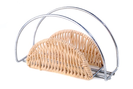 Napkins and a support under napkins on a white backgroundの写真素材