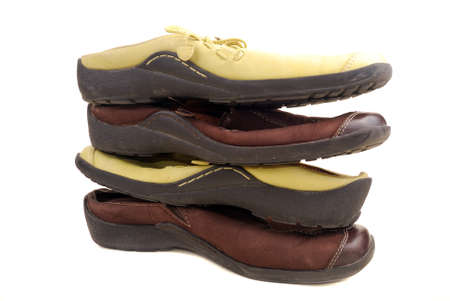 Barefoot persons from a brown skin on a thick corrugated sole