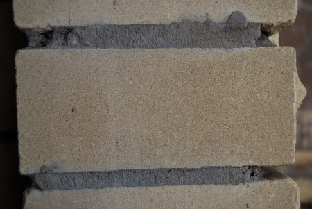 Closeup of new brick wall surface textureの写真素材