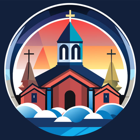 Church icon in flat style. Vector illustration for your graphic design.のイラスト素材