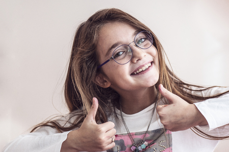 Portrait of a possitive child girlの写真素材