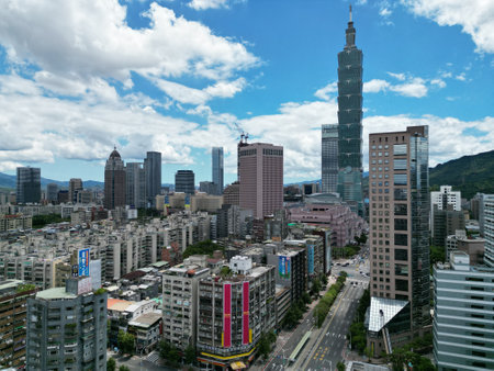 Taipei 101 building in Taipei, Taiwan.の写真素材