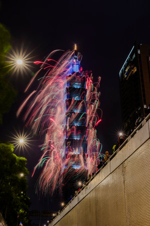 Taipei 101 New Year Firework.のeditorial素材