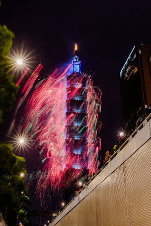 Taipei 101 New Year Firework.のeditorial素材