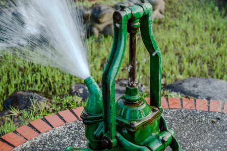 Hand pump.