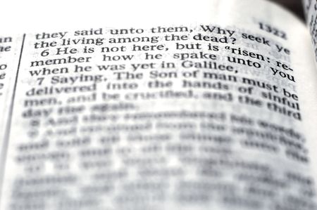 Detail closeup of scriptures of Risen Lordの写真素材