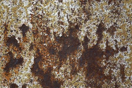 Detailed closeup of colorful rusty sheet of old metal