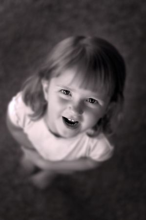 Little girl portrait focused on eyes and face