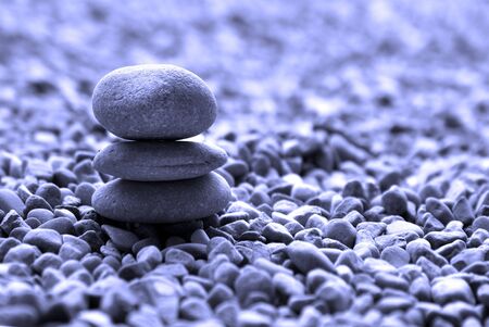 Rock in pile with large rocks on top and small rocks on bottomの写真素材