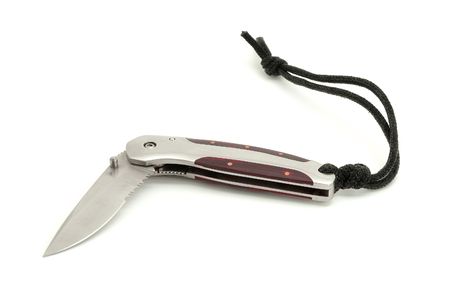 closeup of isolated folding pocket knife
