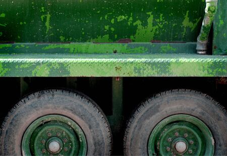 Detail shot of a large tire 