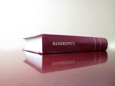 Close up of an old law book on bankruptcyの写真素材