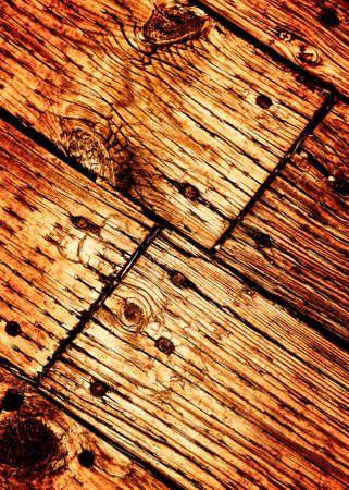 Detailed closeup of old wooden deckの写真素材
