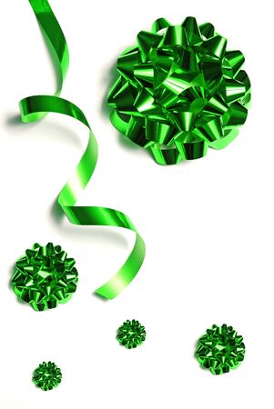 Ribbon and several bows representing giving giftsの写真素材