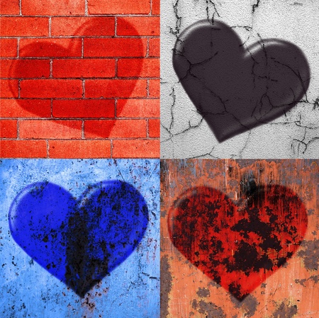 Detailed closeup of textures with hearts on themの写真素材