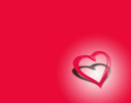 Valentine Heart on red background with spotlight and shadowの写真素材