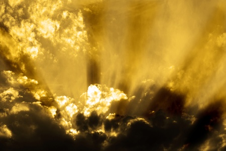 Rays of sunlight in warm morning sunriseの写真素材