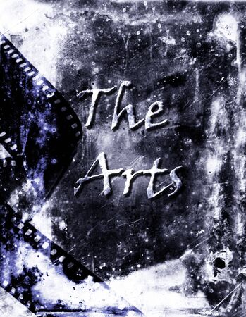 Poster of the arts with grunge background and film for movie or cinemaの写真素材