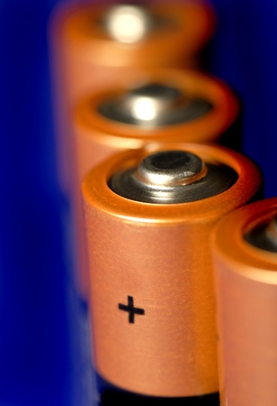 Many batteries grouped together illustrating power and environmentの写真素材
