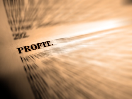 Definition of profit in dictionary book on pages with typeの写真素材