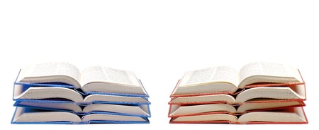 Stack of books isolated on white background for learning and educationの写真素材