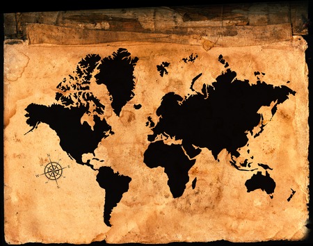 Antique map of the world on parchment paper 