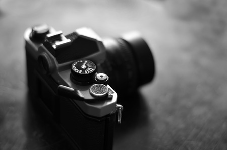Old camera and lens for photography artの写真素材