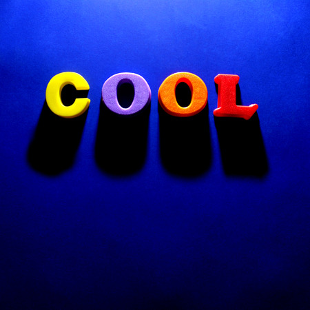 The word cool spelled out with blue backgroundの写真素材