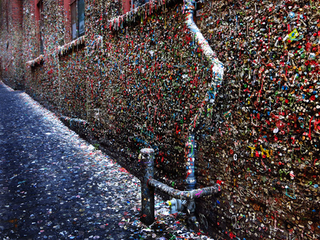 Seattle Washington famous gum wall sticky gooey by Pike's Place Marketの写真素材