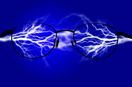 Pure energy and electricity with blue background symbolizing power
