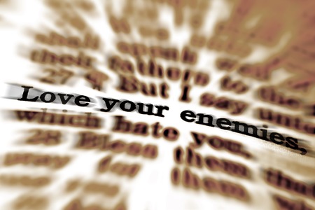 Detail closeup of Scripture quote Love Your Enemiesの写真素材