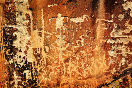 Detail of ancient Native American Indian Petroglyphsの写真素材