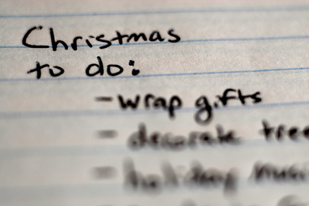 Christmas to do list written on notebook for organization