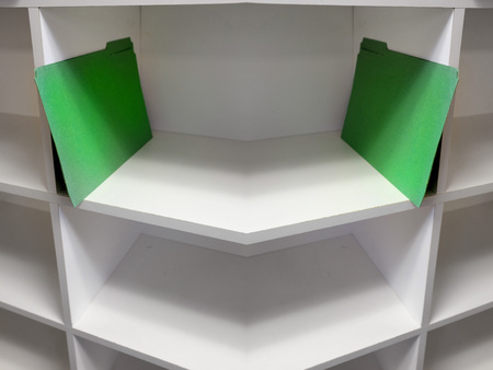 Green folder files in office for organizationの写真素材