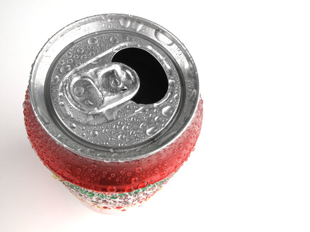 Fresh can of soda with condensation refreshingの写真素材