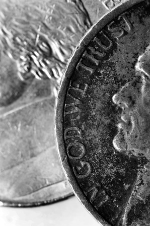 Wealth and Riches represented by silver American coinsの写真素材