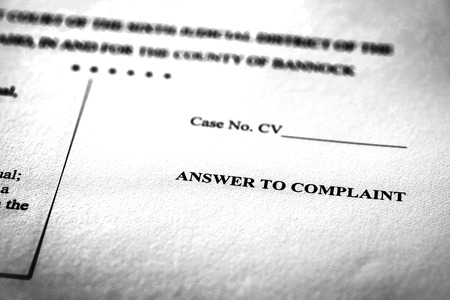 Legal Pleadings Court Papers Law Anser to Complaintの写真素材