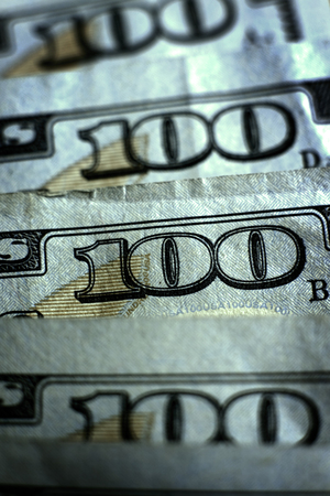 Hundred Dollar Bills American money United States denomination wealthの写真素材