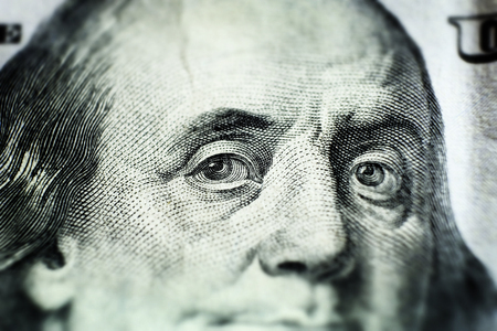 Hundred Dollar Bills American money United States denomination wealthの写真素材